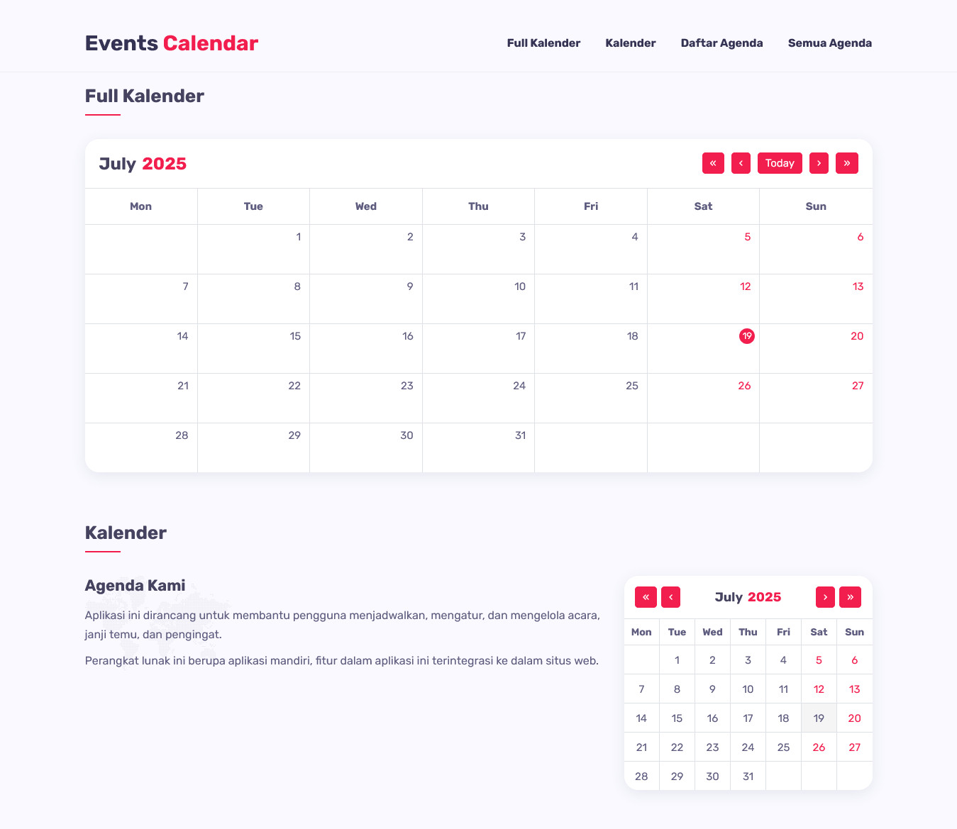 Events Calendar Software